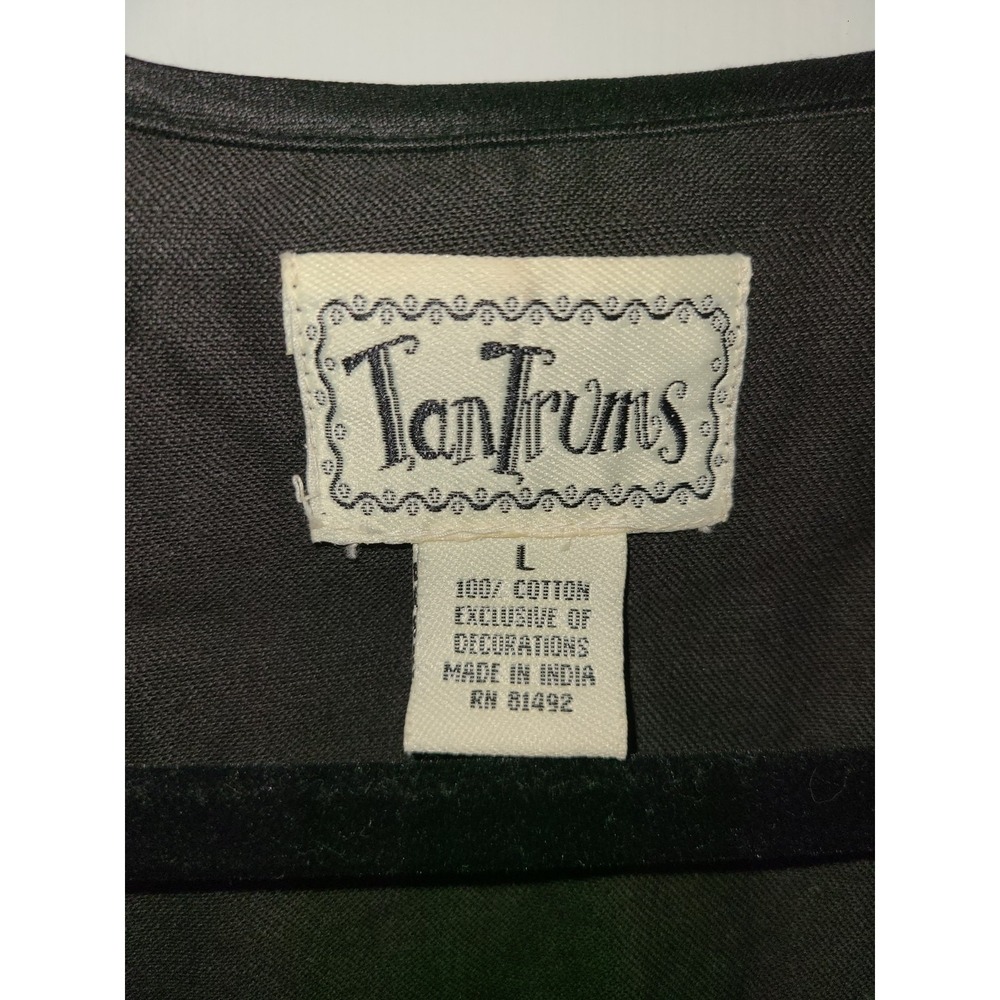 VTG•TANTRUMS VEST• EMBROIDERED & VELOUR• Lg• BUTTON DOWN VEST• Y2K 90S Whimsy - Picture 3 of 8
